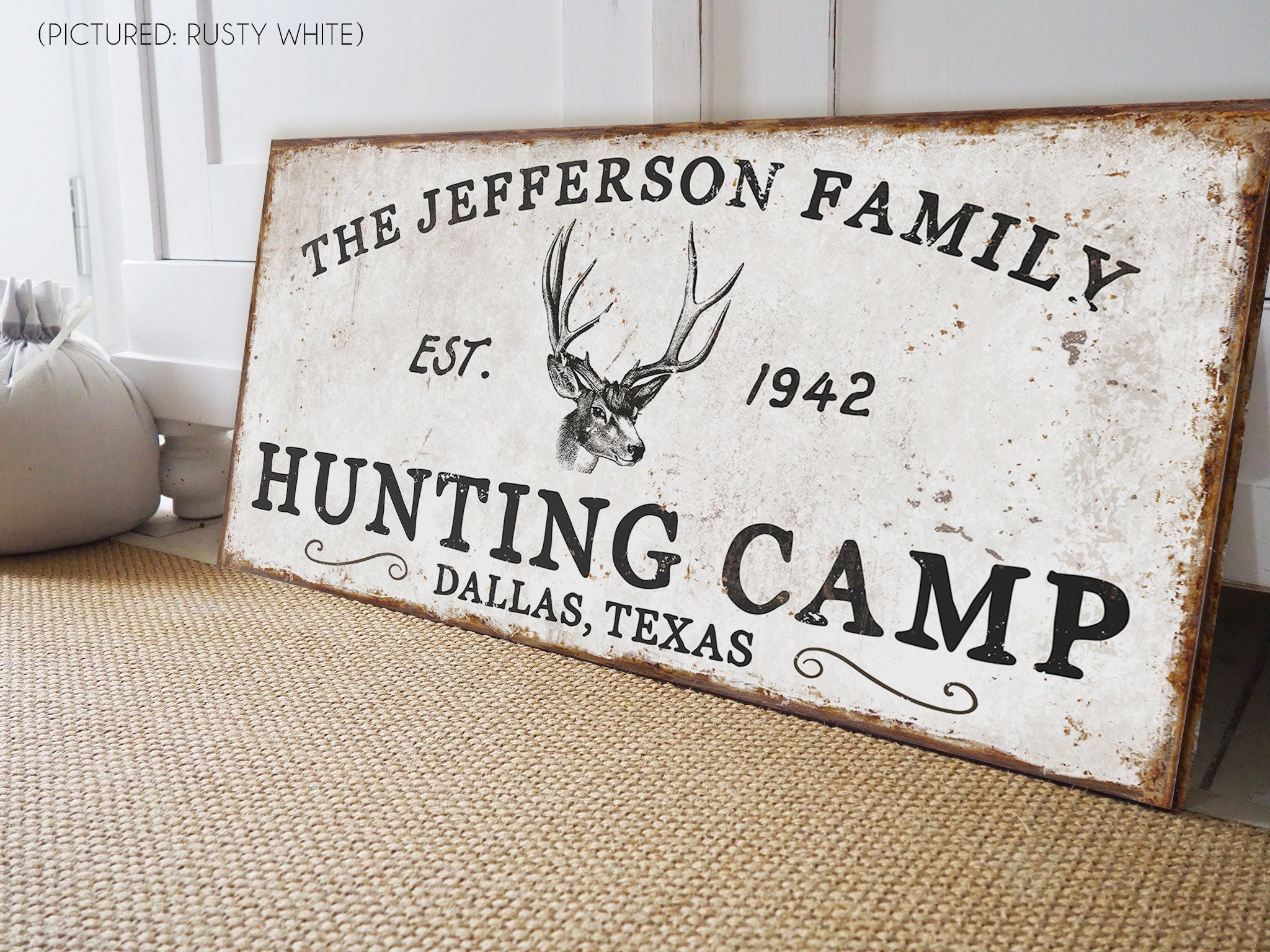 Deer offers Hunter Camp Family Name Hunting Cabin Gift Custom Personalized Painted Sign