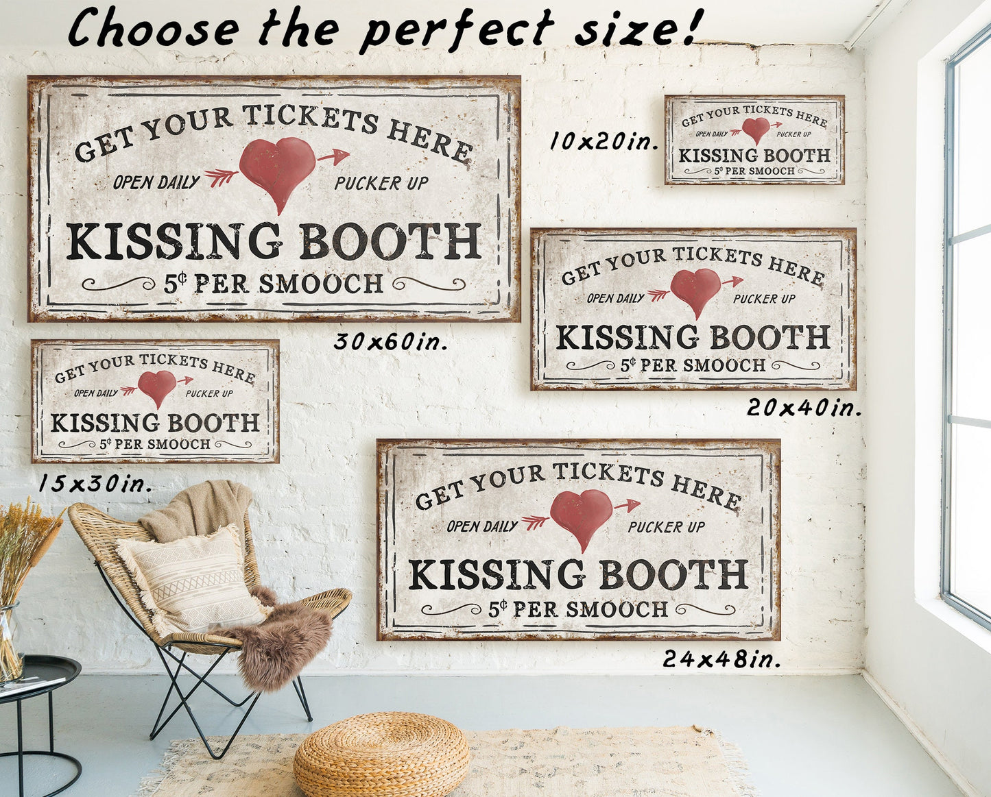 KISSING BOOTH SIGN