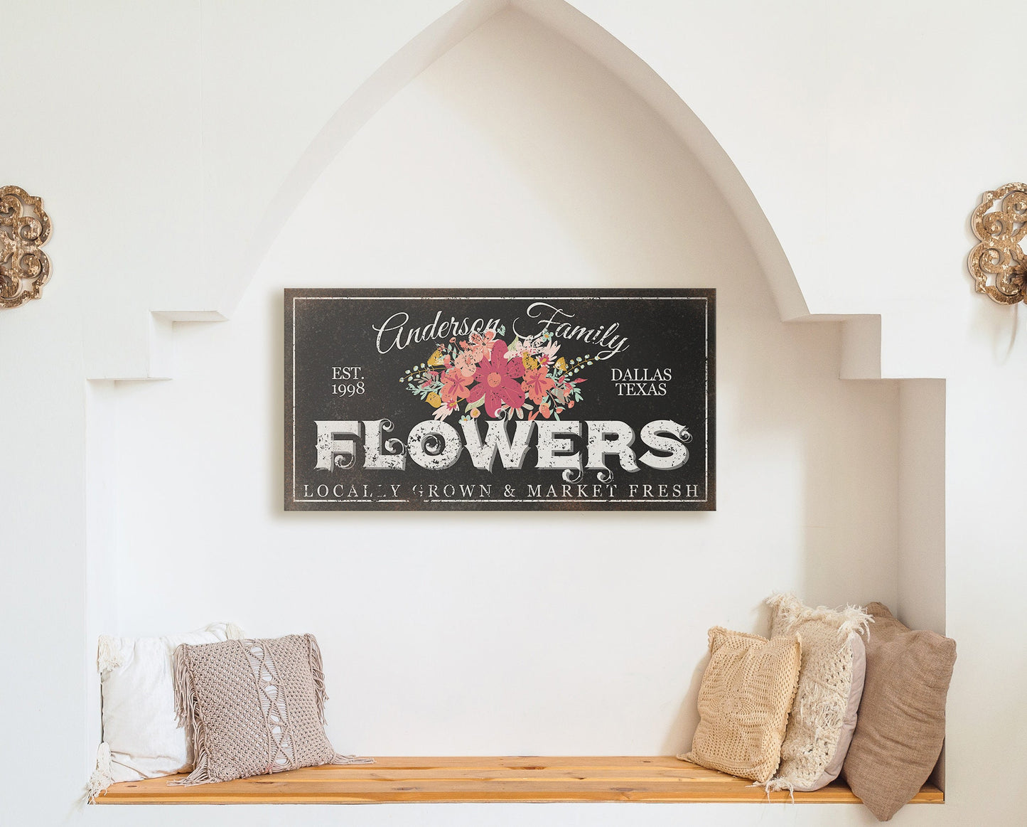 CUSTOM FLOWERS SIGN