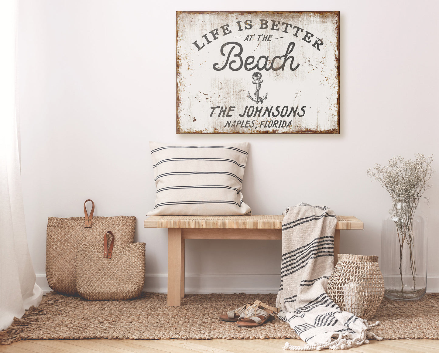 CUSTOM LIFE IS BETTER AT THE BEACH SIGN