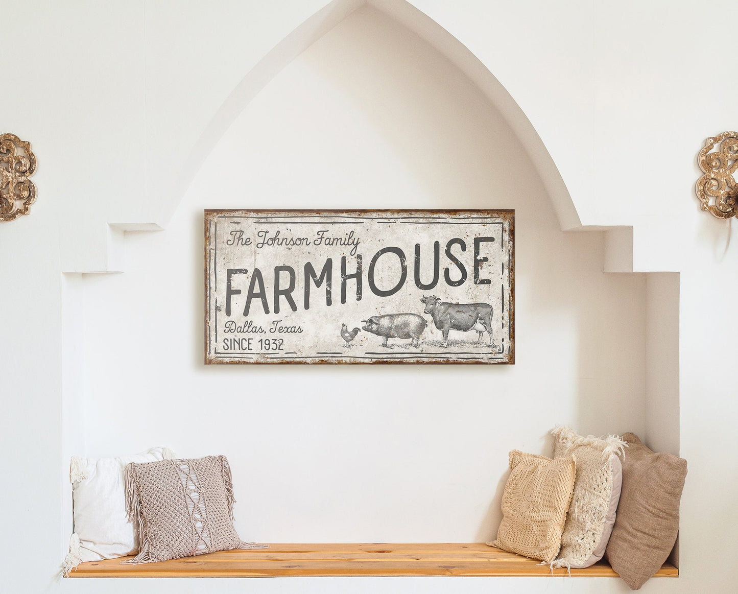 CUSTOM FAMILY NAME FARMHOUSE SIGN