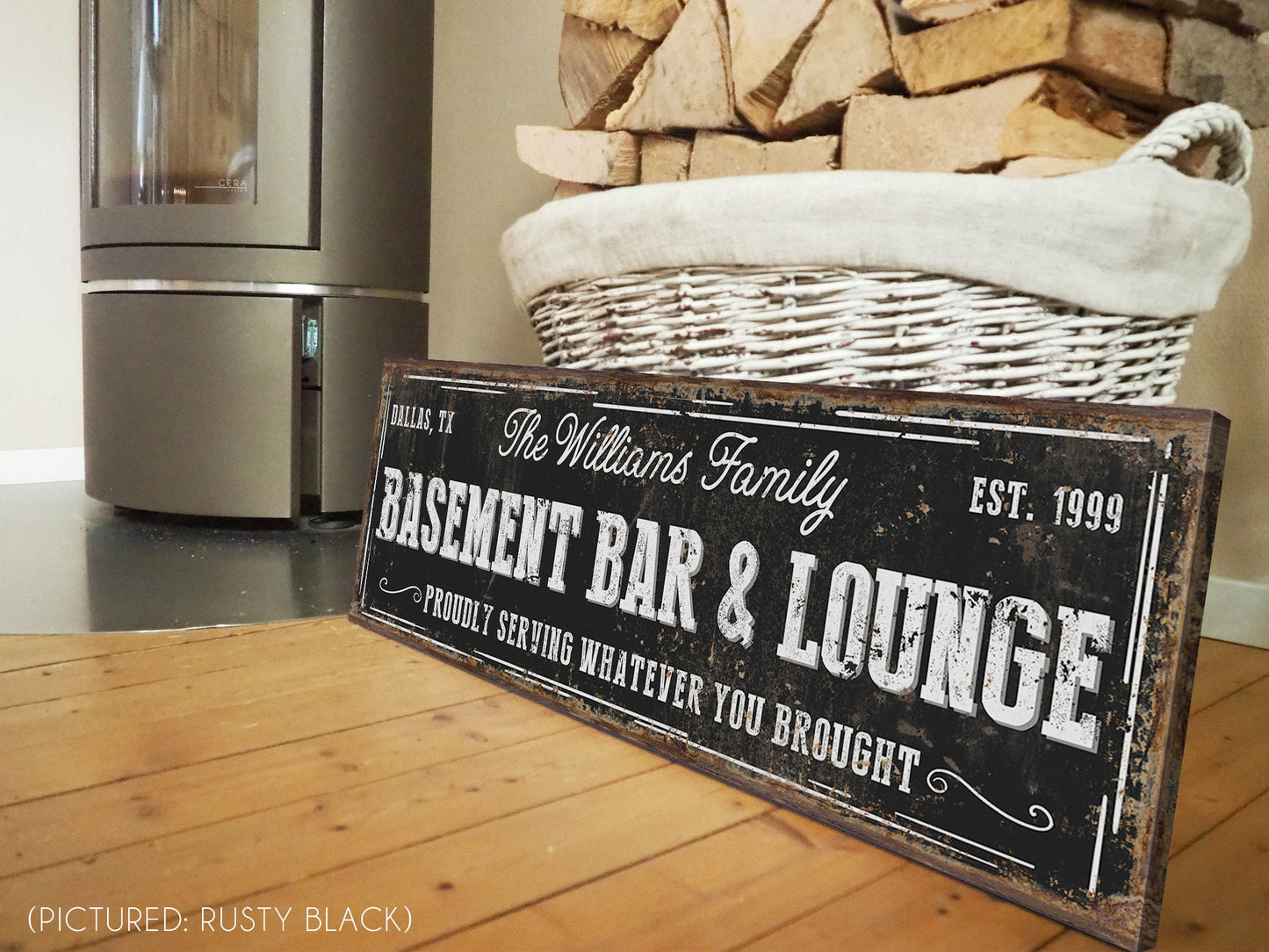 CUSTOM BASEMENT BAR AND LOUNGE SIGN