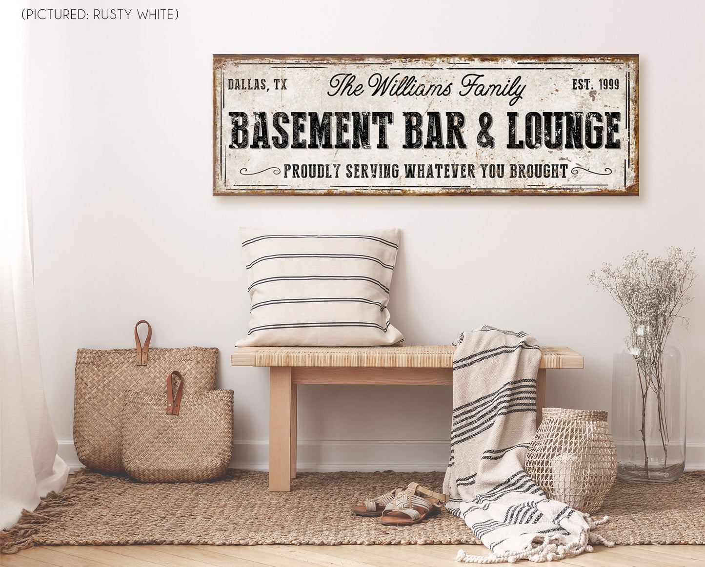 CUSTOM BASEMENT BAR AND LOUNGE SIGN