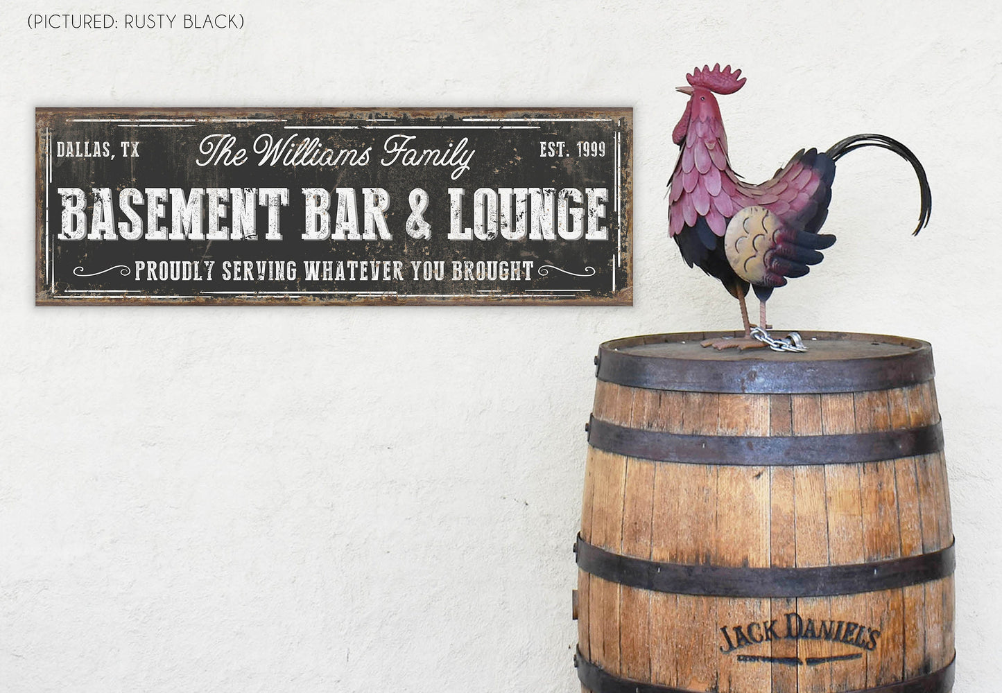 CUSTOM BASEMENT BAR AND LOUNGE SIGN