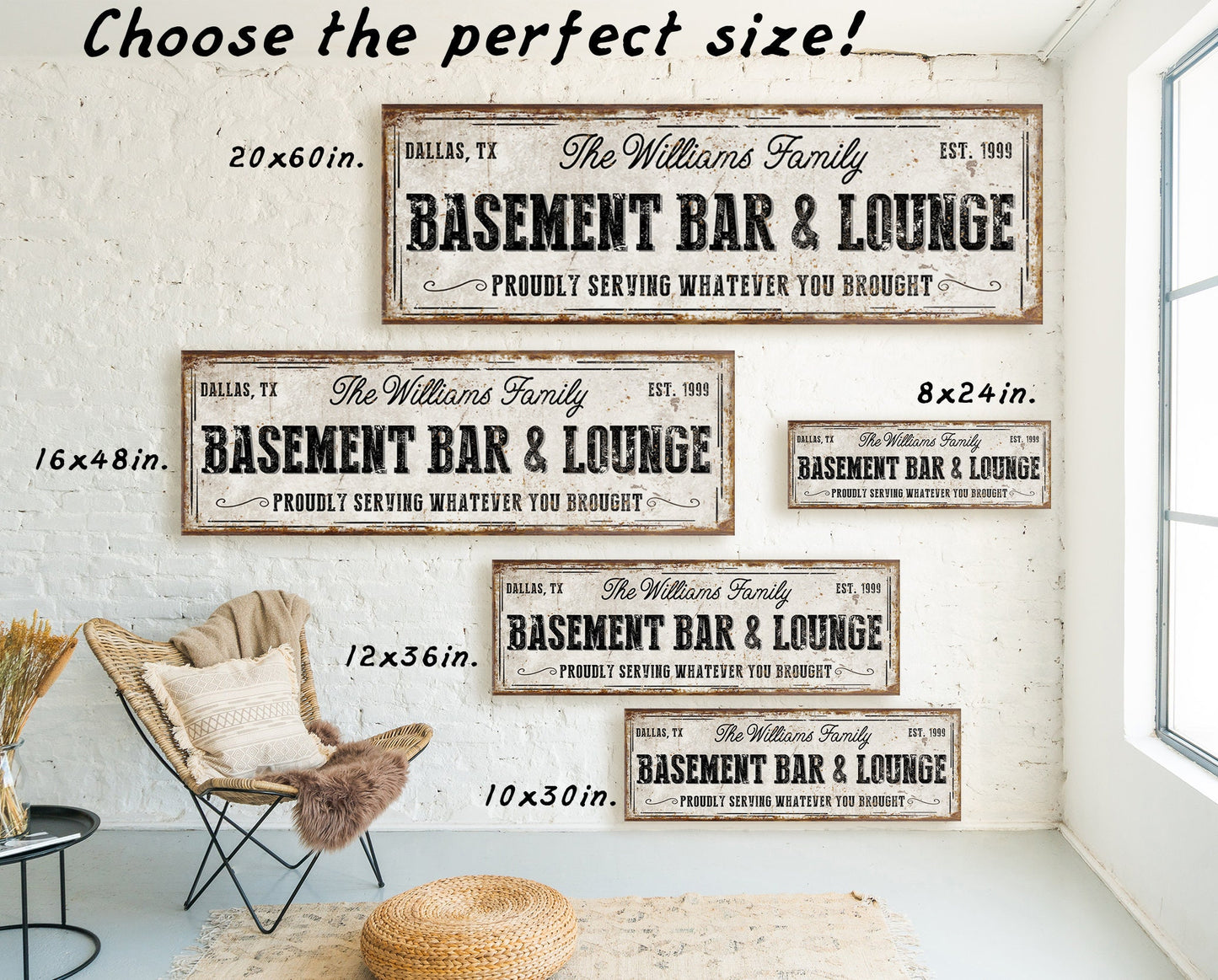 CUSTOM BASEMENT BAR AND LOUNGE SIGN