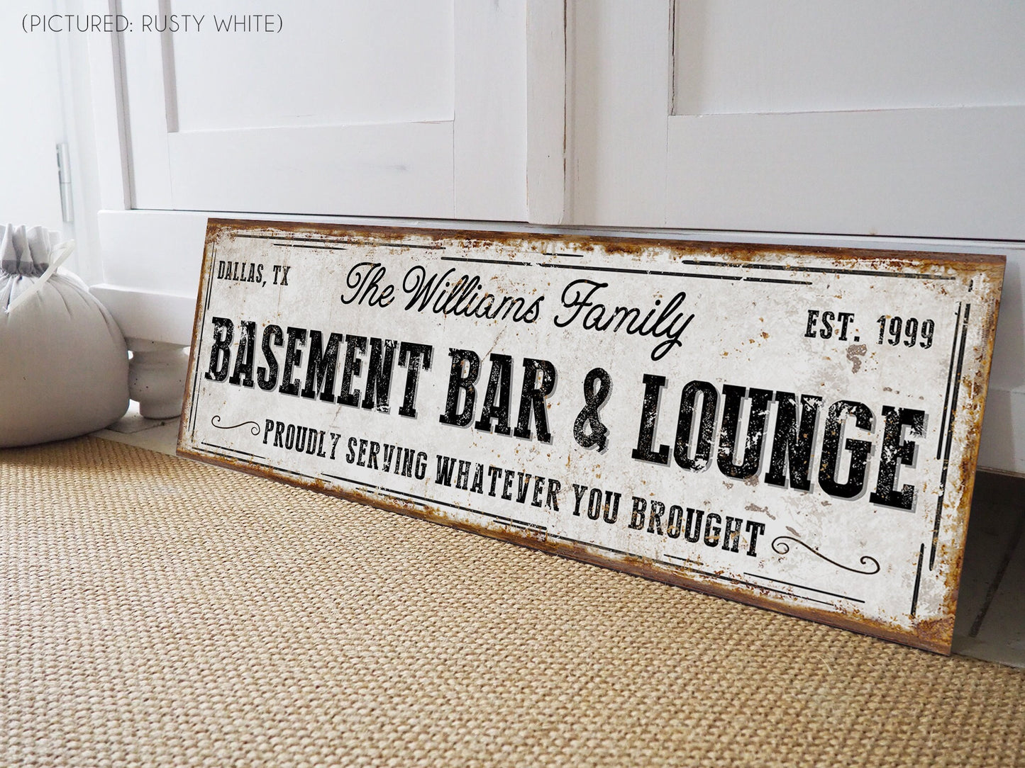 CUSTOM BASEMENT BAR AND LOUNGE SIGN