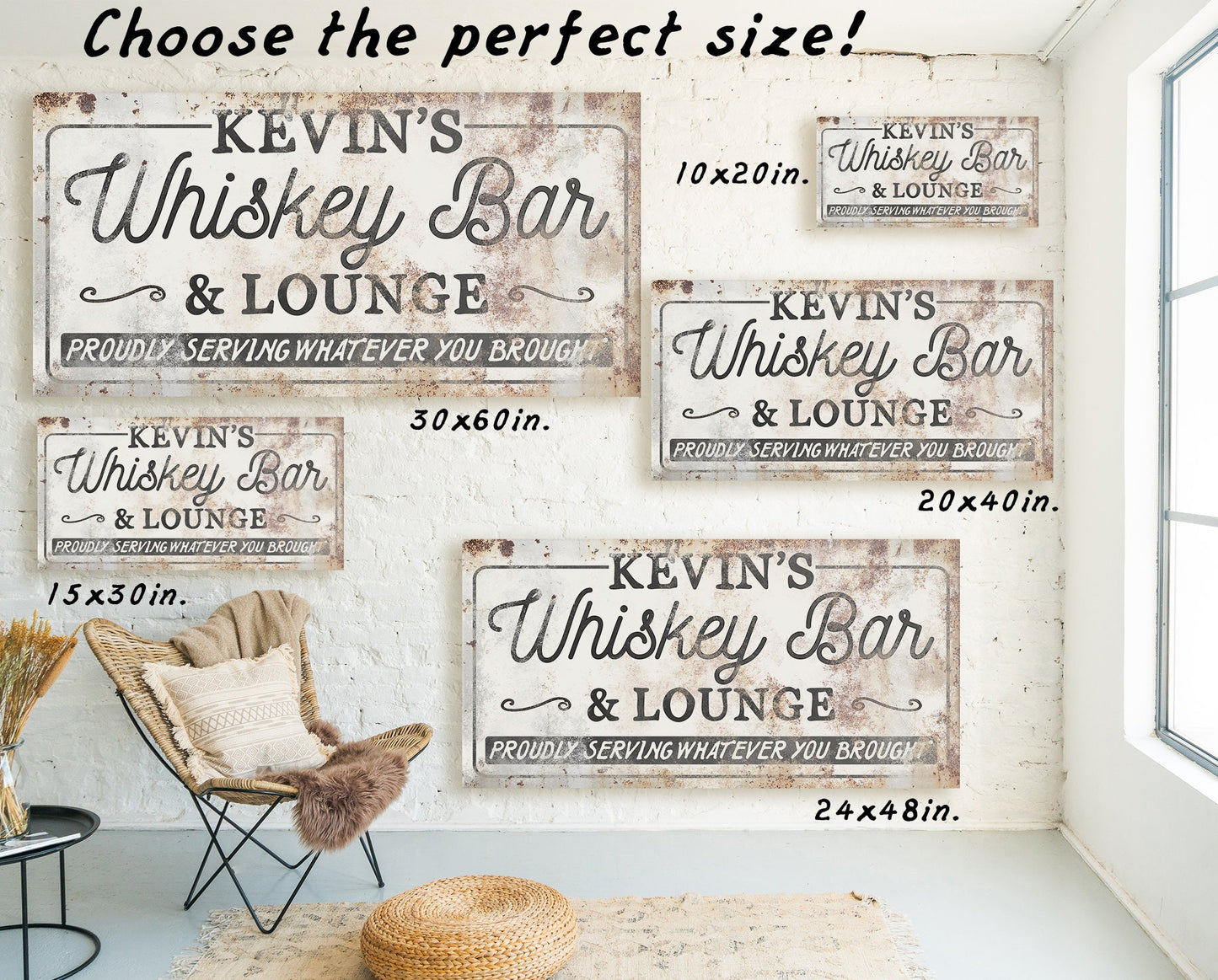 CUSTOM WHISKEY BAR AND LOUNGE SIGN