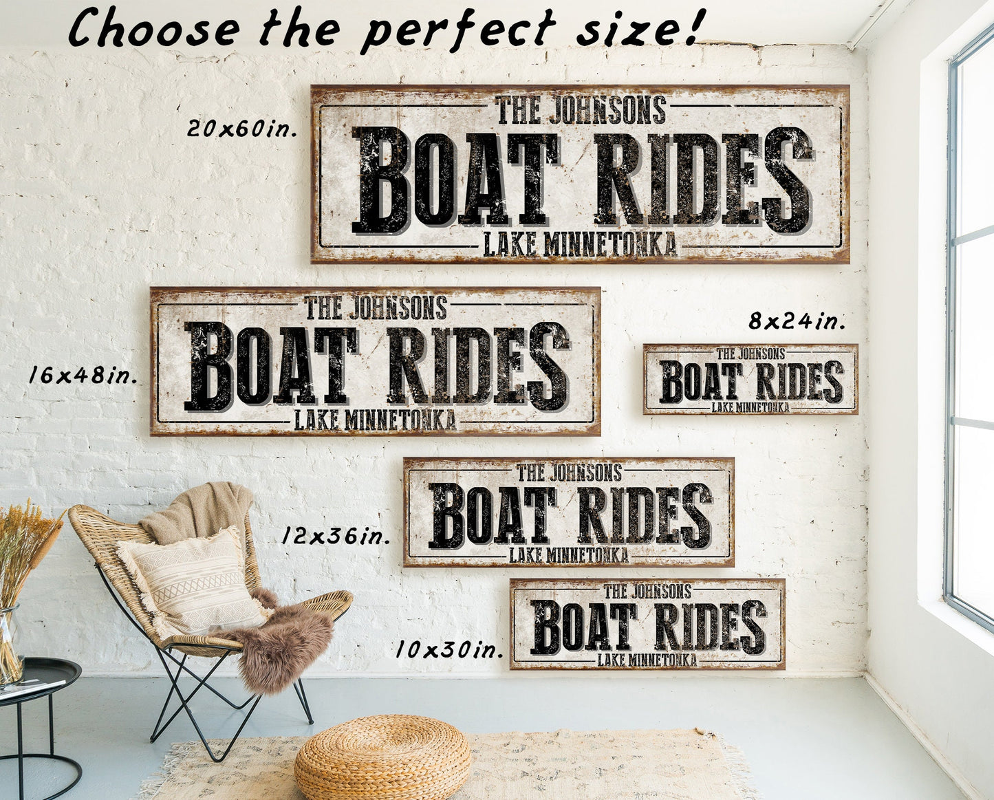 CUSTOM BOAT RIDES SIGN