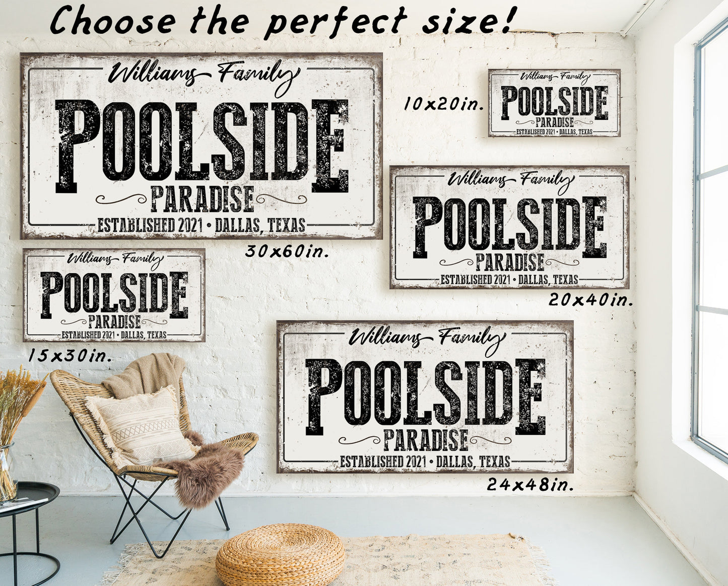 CUSTOM POOLSIDE PARADISE SIGN