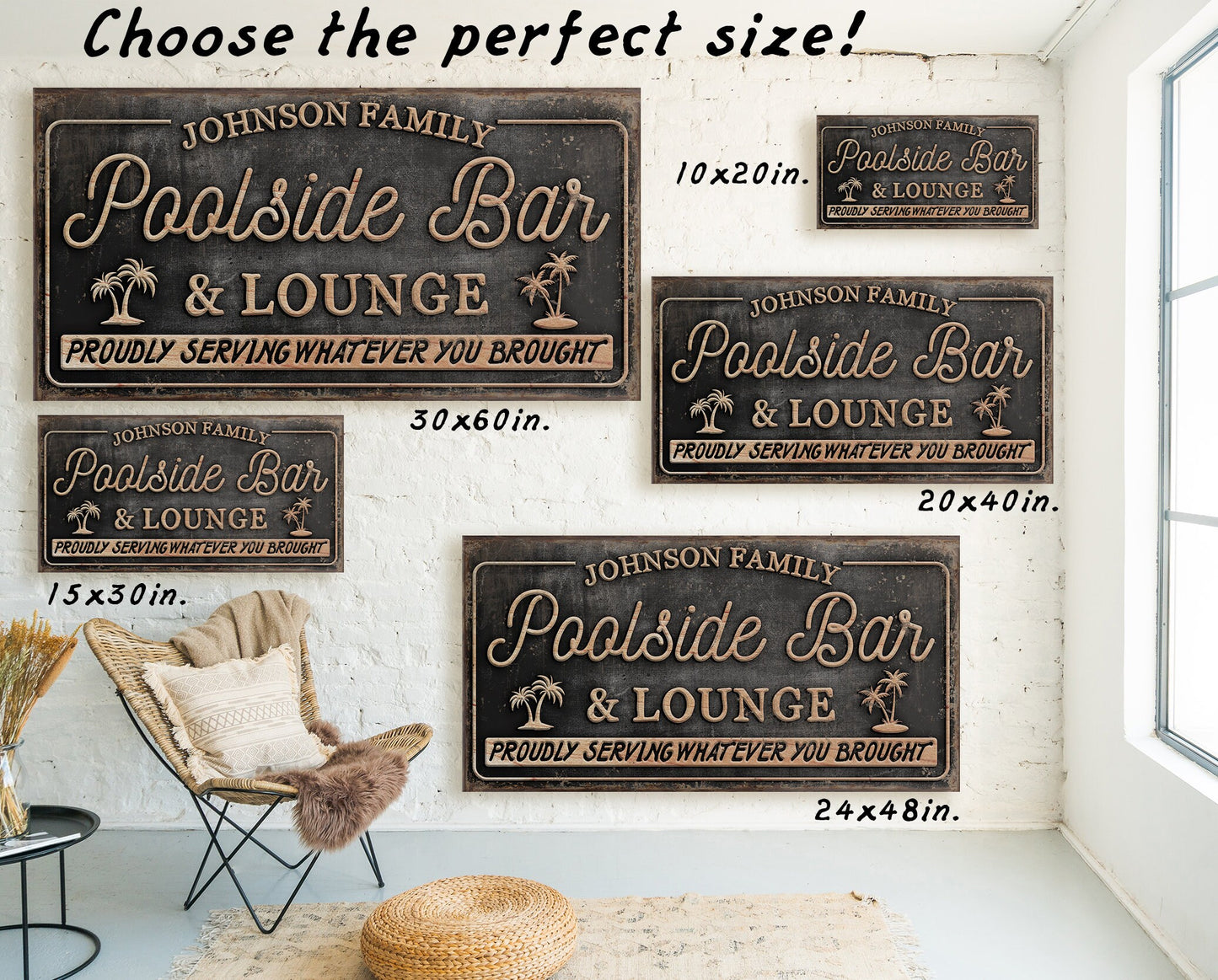 CUSTOM POOLSIDE BAR AND LOUNGE SIGN