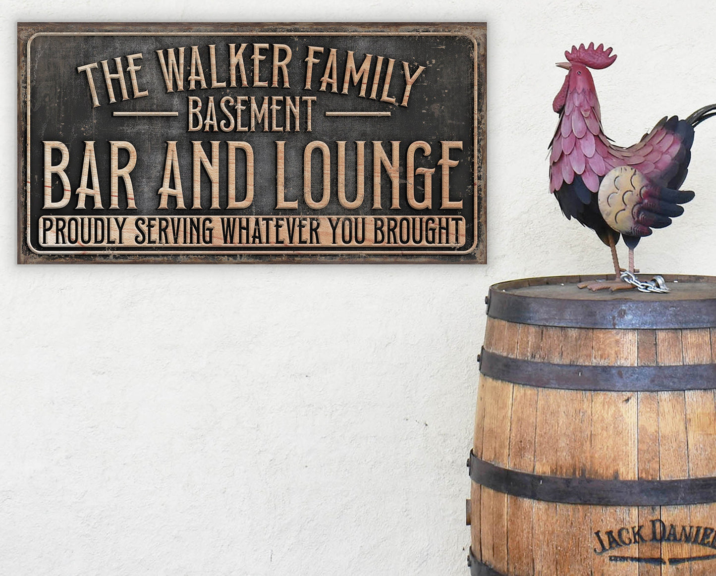 CUSTOM BASEMENT BAR AND LOUNGE SIGN