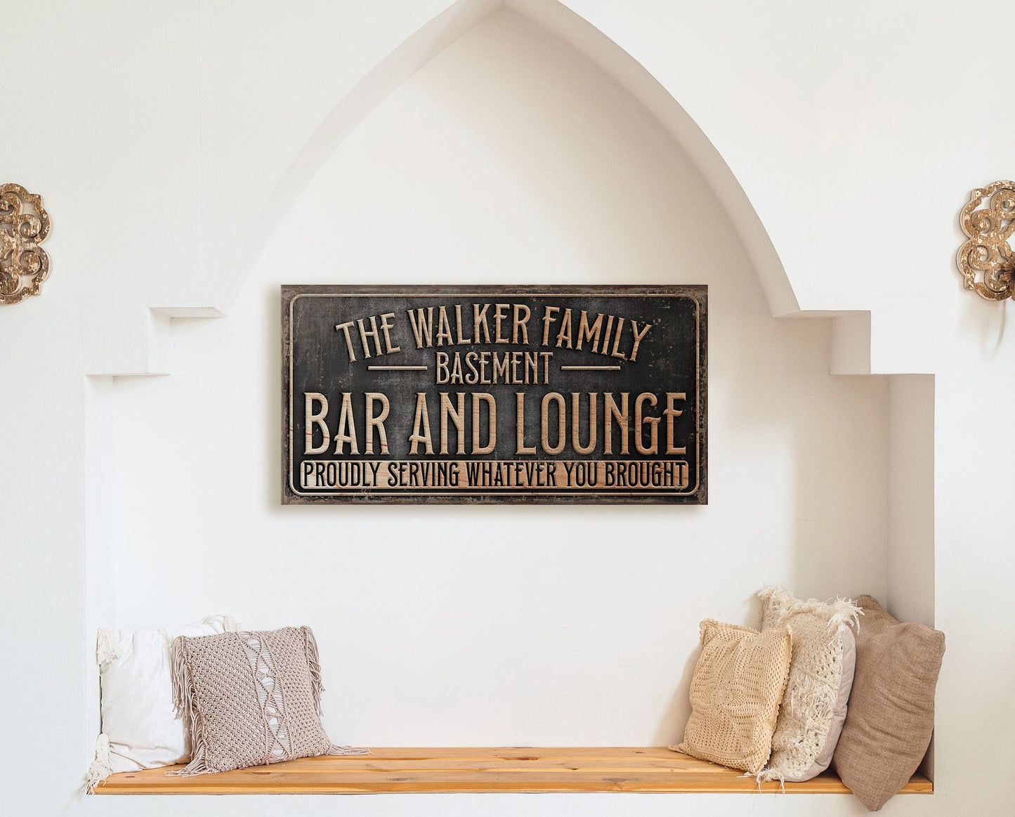 CUSTOM BASEMENT BAR AND LOUNGE SIGN