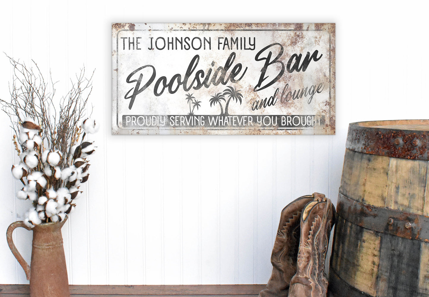 CUSTOM POOLSIDE BAR AND LOUNGE SIGN