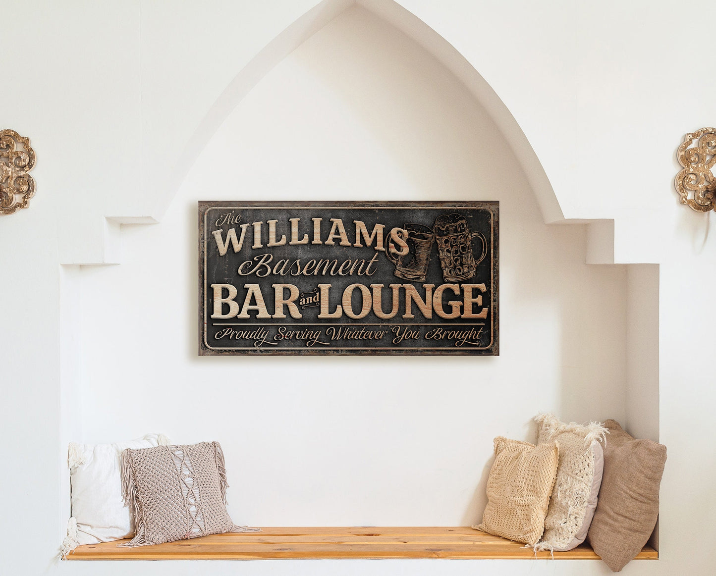 CUSTOM BASEMENT BAR AND LOUNGE SIGN