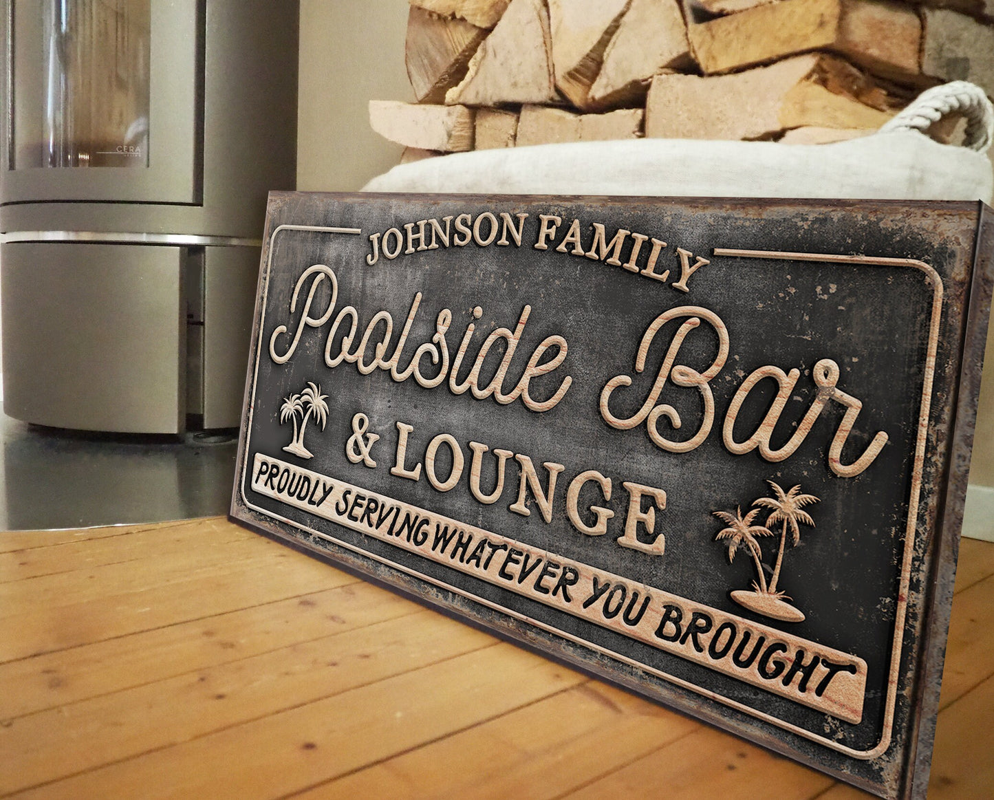 CUSTOM POOLSIDE BAR AND LOUNGE SIGN