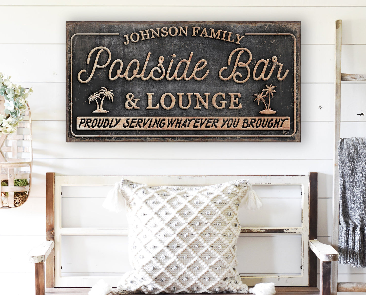 CUSTOM POOLSIDE BAR AND LOUNGE SIGN