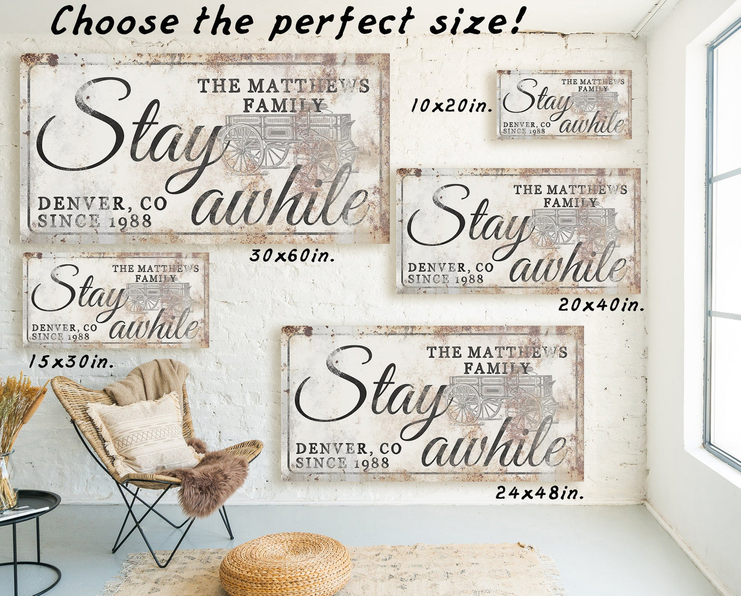 CUSTOM STAY AWHILE SIGN