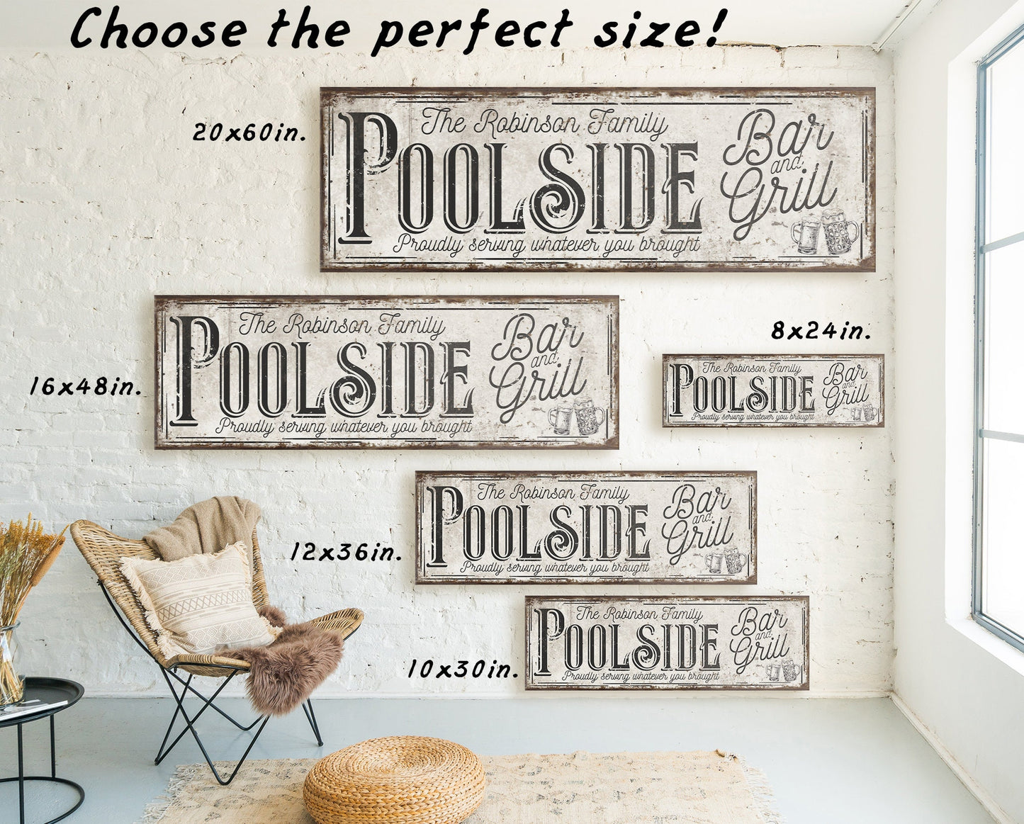 CUSTOM POOLSIDE BAR AND GRILL SIGN