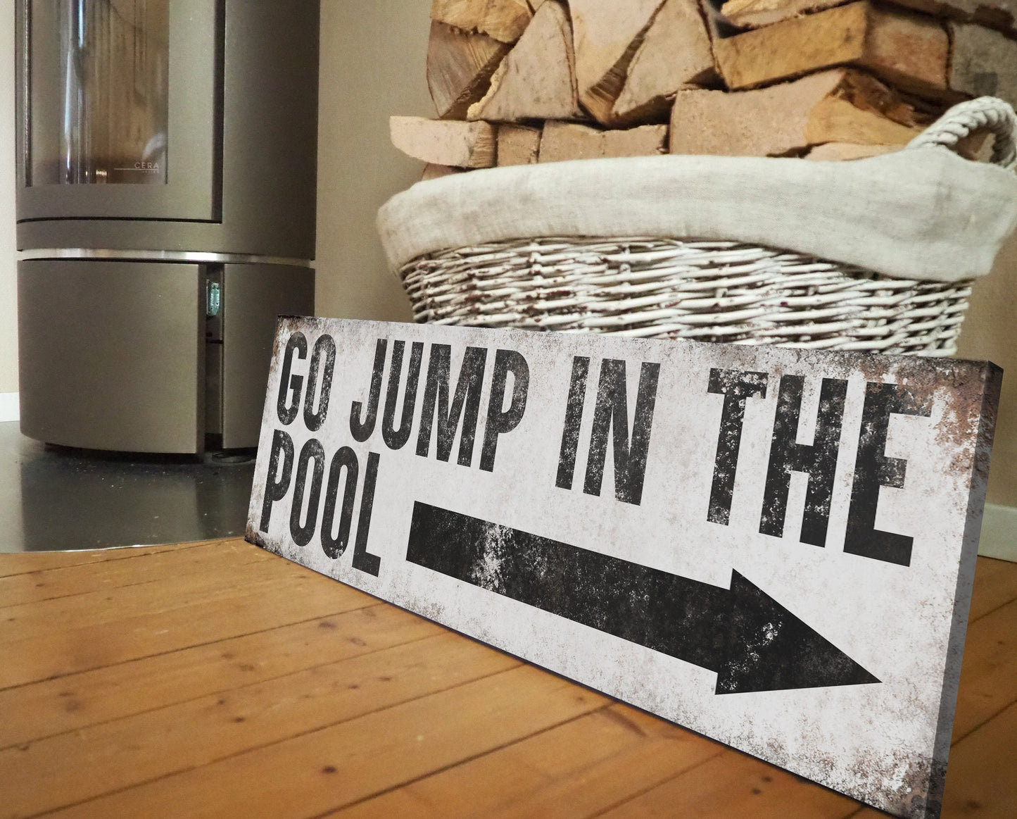 GO JUMP IN THE POOL SIGN